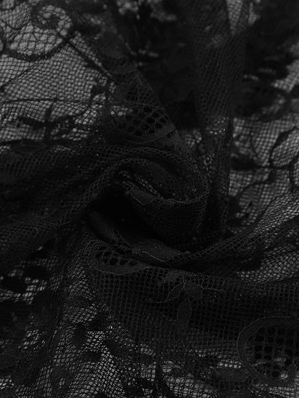 A-Line High Waisted Gauze Pleated See-Through Split-Joint Skirts - Image 6