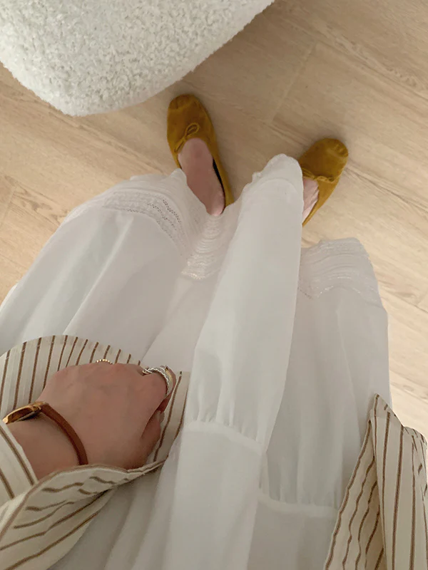 A-Line High Waisted Hollow Solid Color Split-Joint Skirts - Image 8