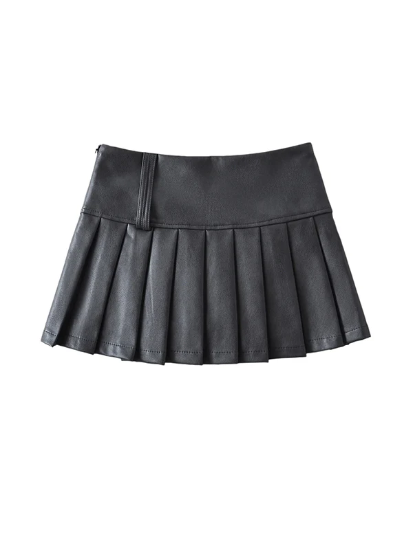A-Line High Waisted Pleated Solid Color Skirts Bottoms - Image 10