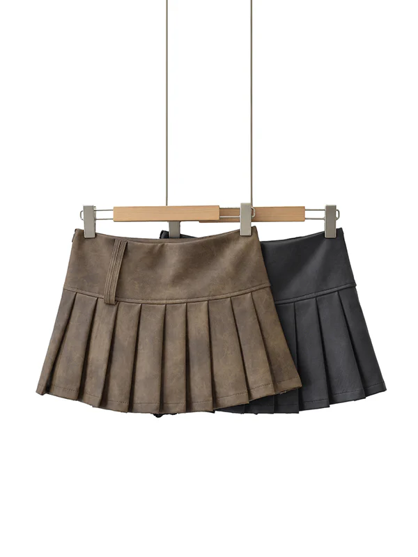 A-Line High Waisted Pleated Solid Color Skirts Bottoms - Image 6