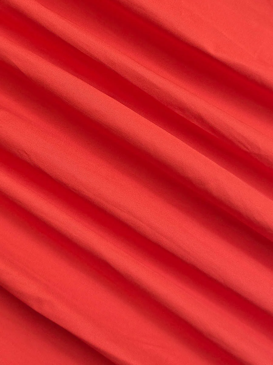 A-Line High Waisted Pleated Solid Color V-Neck Maxi Dresses Shirt Dress - Image 13