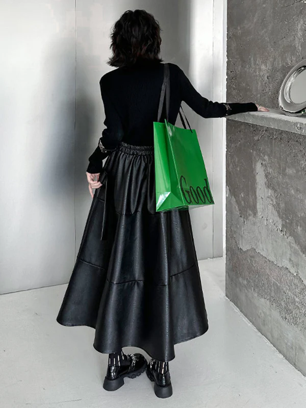A-Line Hipster Solid Color Split-Joint Zipper Skirts Bottoms - Image 12
