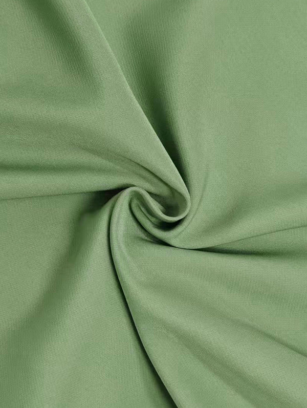 A-Line Long Sleeves Pleated Pockets Solid Color Zipper V-Neck Midi Dresses - Image 6