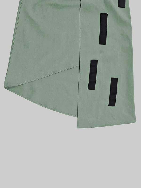 A-Line Loose Asymmetric Elasticity Pockets Split-Joint Skirts Bottoms - Image 16