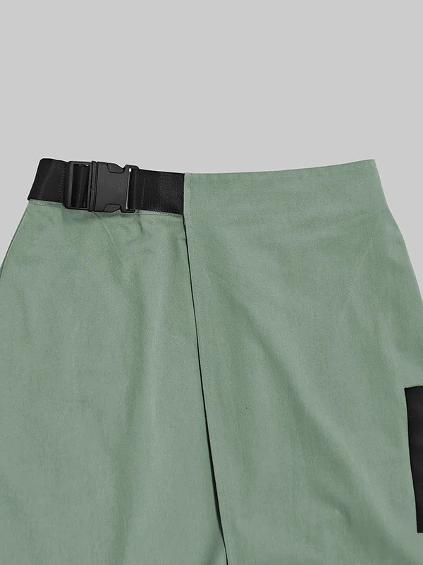 A-Line Loose Asymmetric Elasticity Pockets Split-Joint Skirts Bottoms - Image 17
