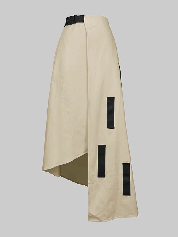 A-Line Loose Asymmetric Elasticity Pockets Split-Joint Skirts Bottoms - Image 9