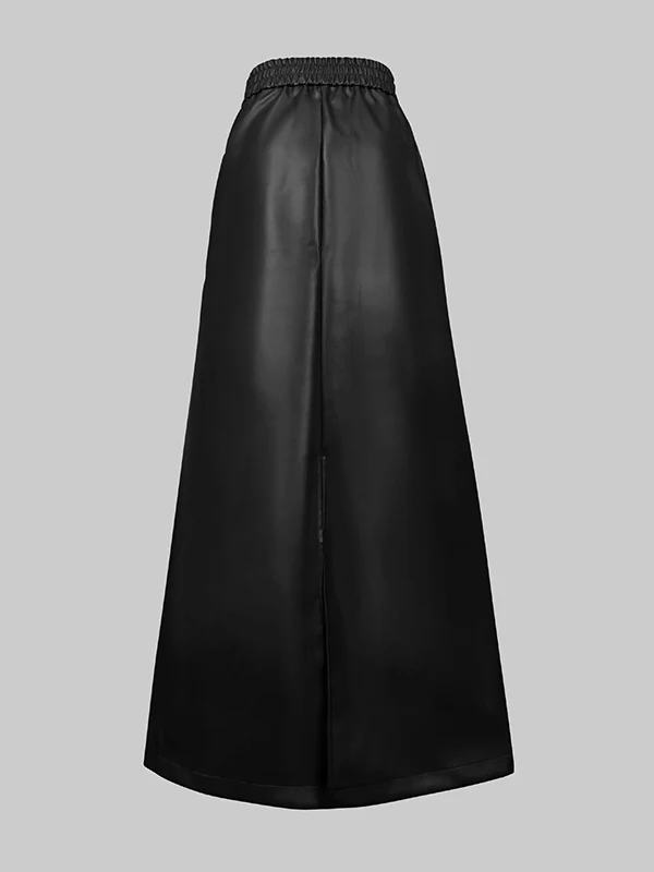 A-Line Loose Belted Solid Color Skirts Bottoms - Image 7