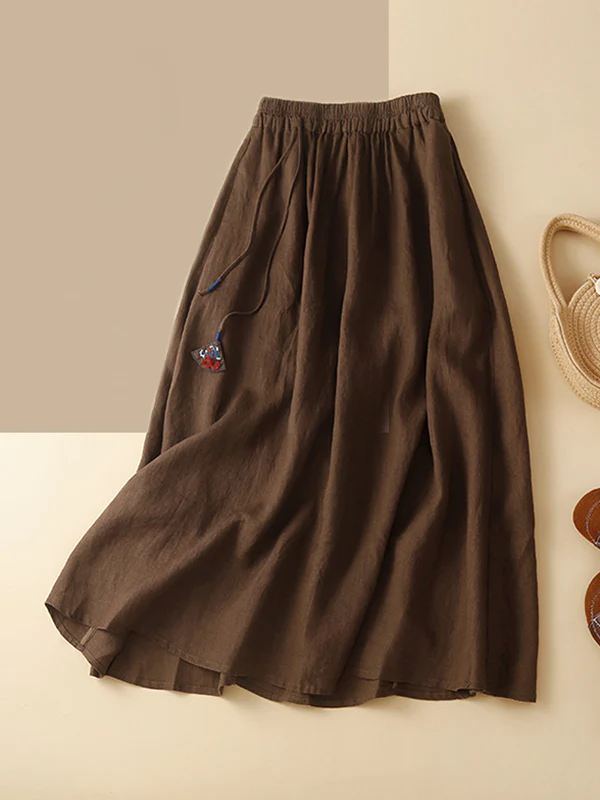 A-Line Loose Drawstring Elasticity Skirts - Image 2