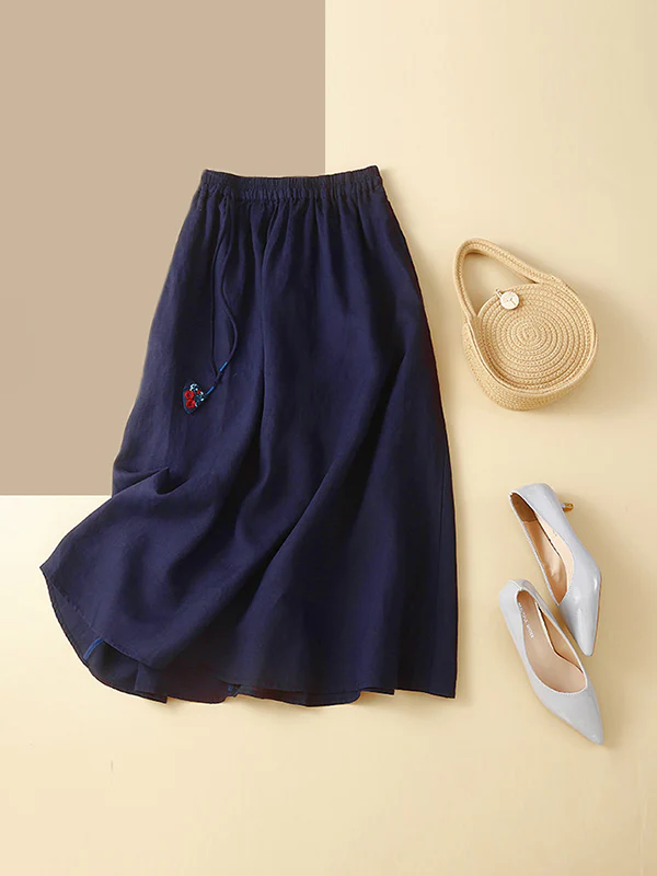 A-Line Loose Drawstring Elasticity Skirts - Image 3