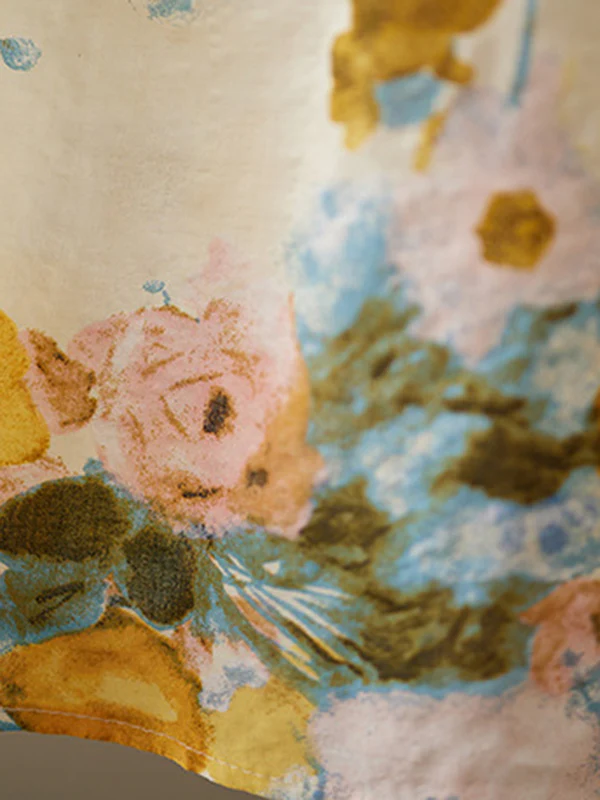 A-Line Loose Floral Printed Round-Neck Midi Dresses - Image 14