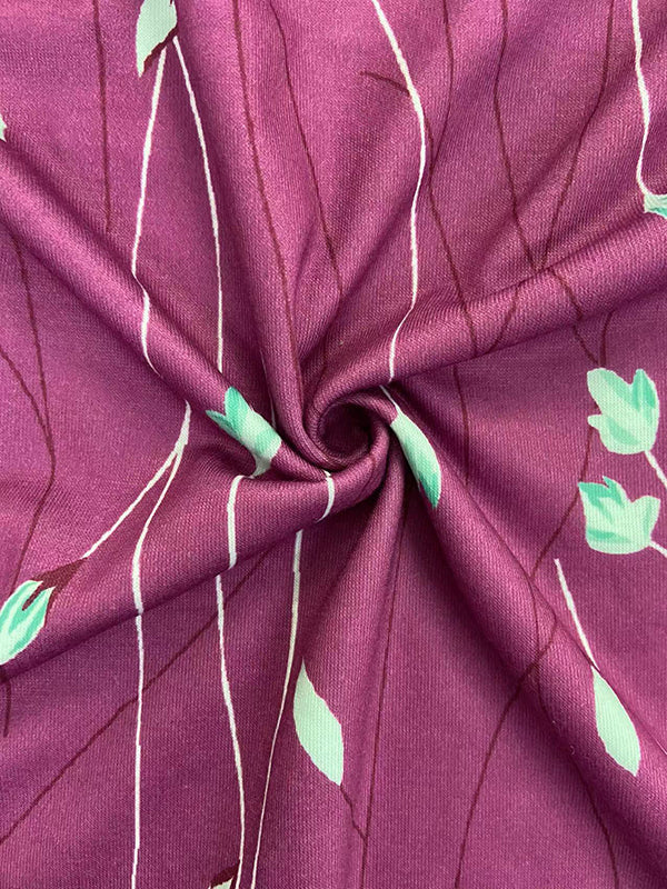 A-Line Loose Flower Print Round-Neck Mini Dresses - Image 4