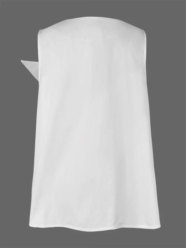 A-Line Loose Knot Solid Color V-Neck Vest Top - Image 4