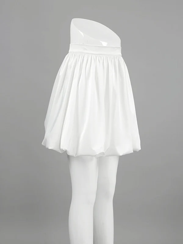 A-Line Loose Pleated Solid Color Split-Joint Skirts Bottoms - Image 7