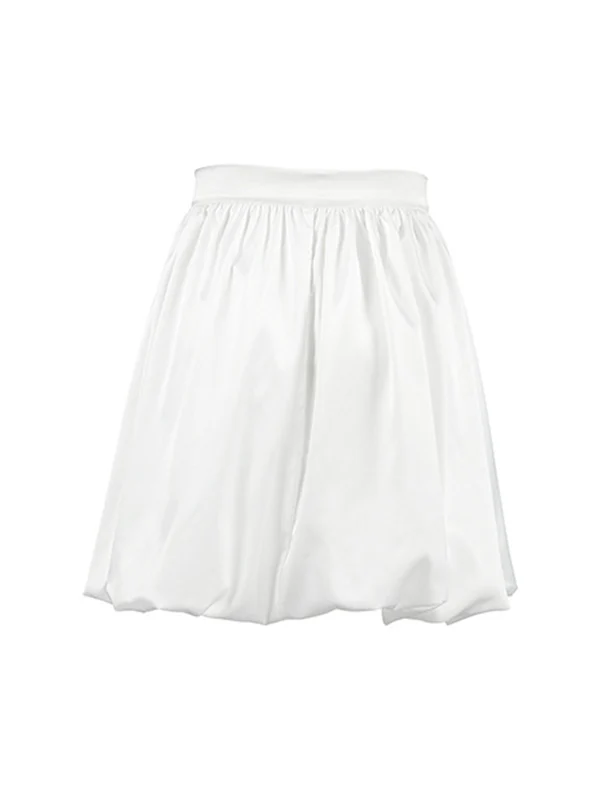 A-Line Loose Pleated Solid Color Split-Joint Skirts Bottoms - Image 9