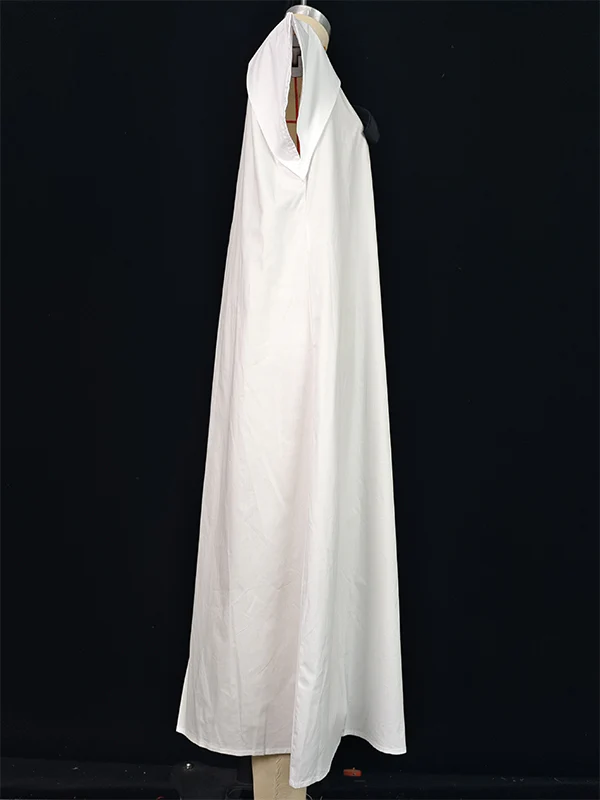 A-Line Loose Pleated Tied Round-Neck Midi Dresses - Image 11