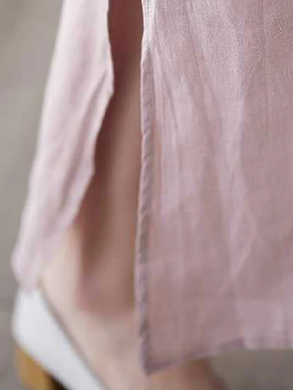 A-Line Loose Solid Color Round-Neck Midi Dresses - Image 19