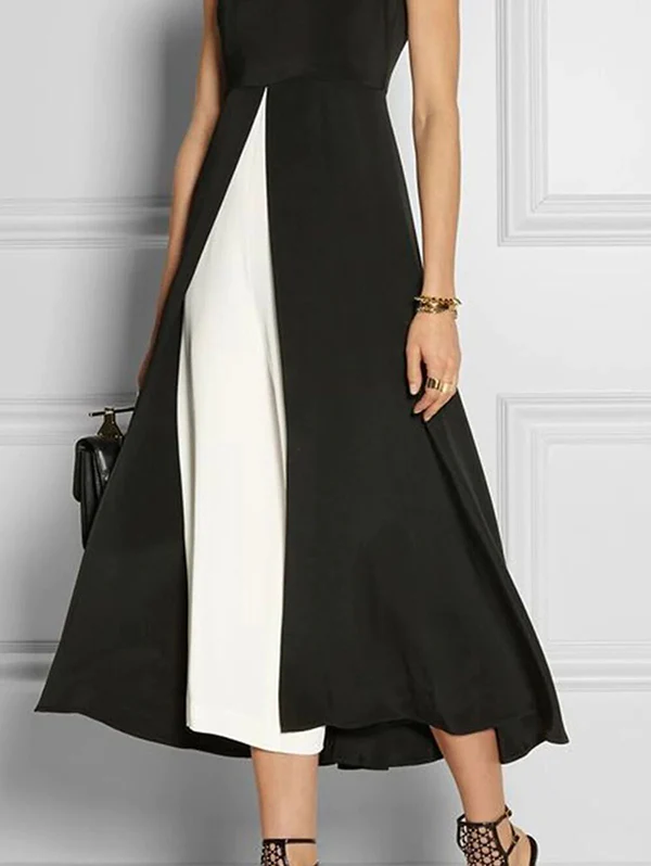 A-Line Loose Solid Color Round-Neck Vest Top - Image 3