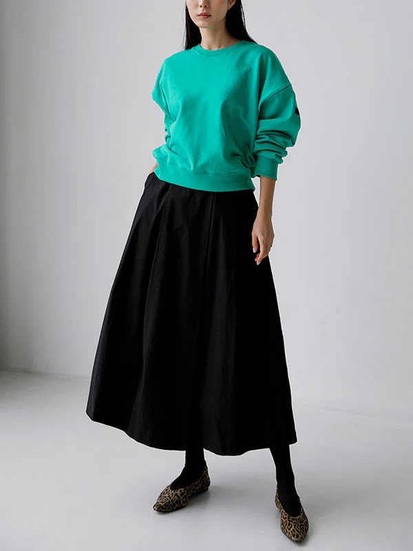 A-Line Loose Solid Color Skirts Bottoms - Image 5