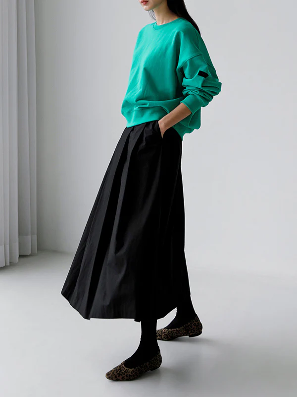 A-Line Loose Solid Color Skirts Bottoms - Image 7