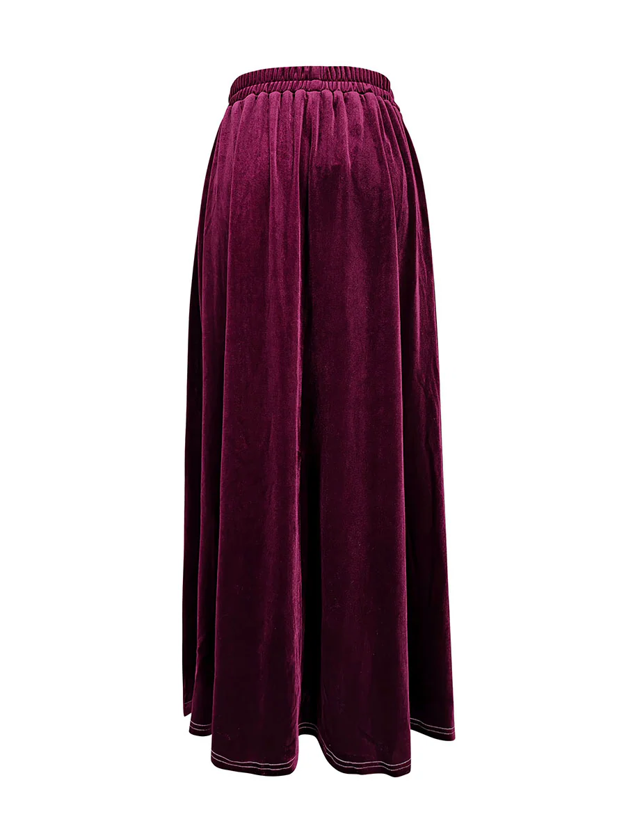 A-Line Loose Solid Color Skirts Bottoms - Image 14