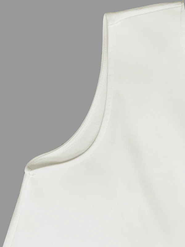 A-Line Loose Solid Color Split-Joint Round-Neck Vest Top - Image 6
