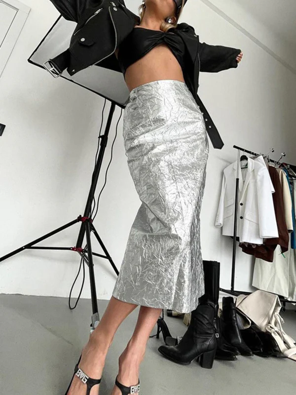 A-Line Solid Color Skirts Bottoms - Image 11