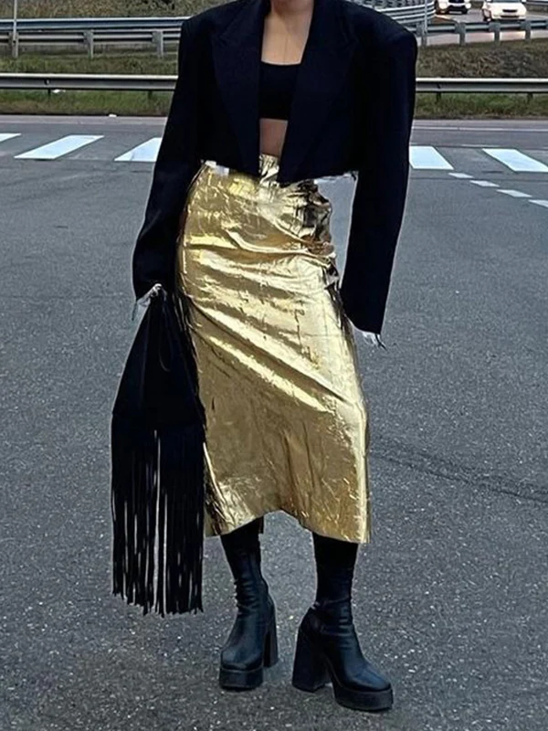 A-Line Solid Color Skirts Bottoms - Image 2