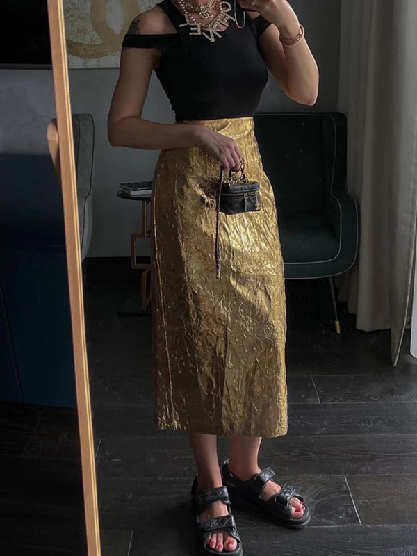 A-Line Solid Color Skirts Bottoms - Image 7