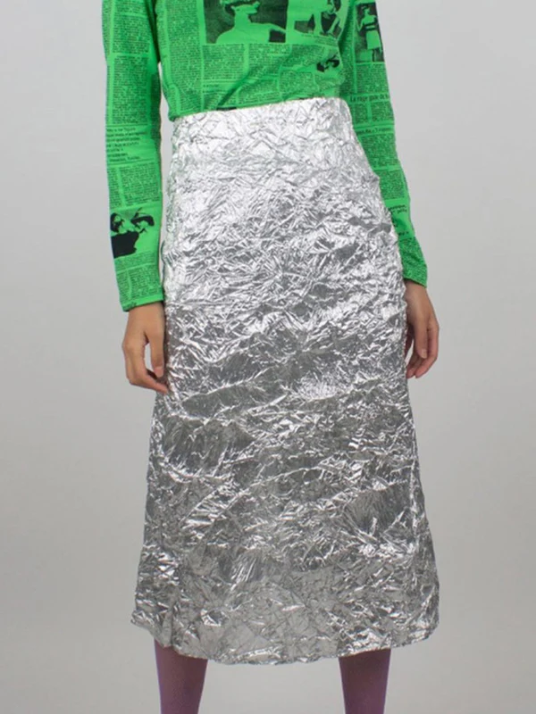 A-Line Solid Color Skirts Bottoms - Image 9