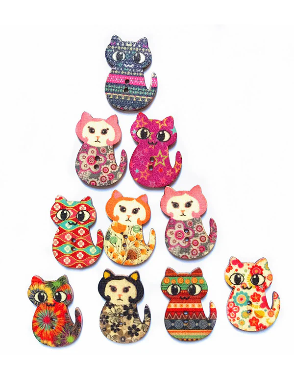 About 100Pcs Cat Buttons DIY Decoration Accessories - Image 4