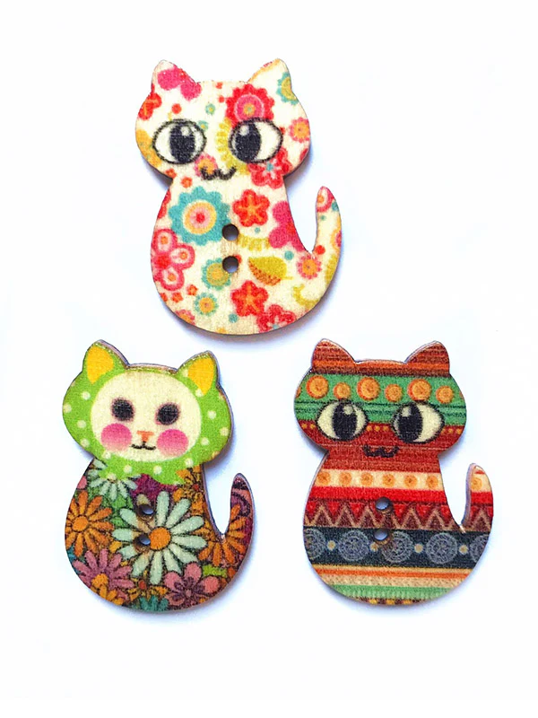 About 100Pcs Cat Buttons DIY Decoration Accessories - Image 5