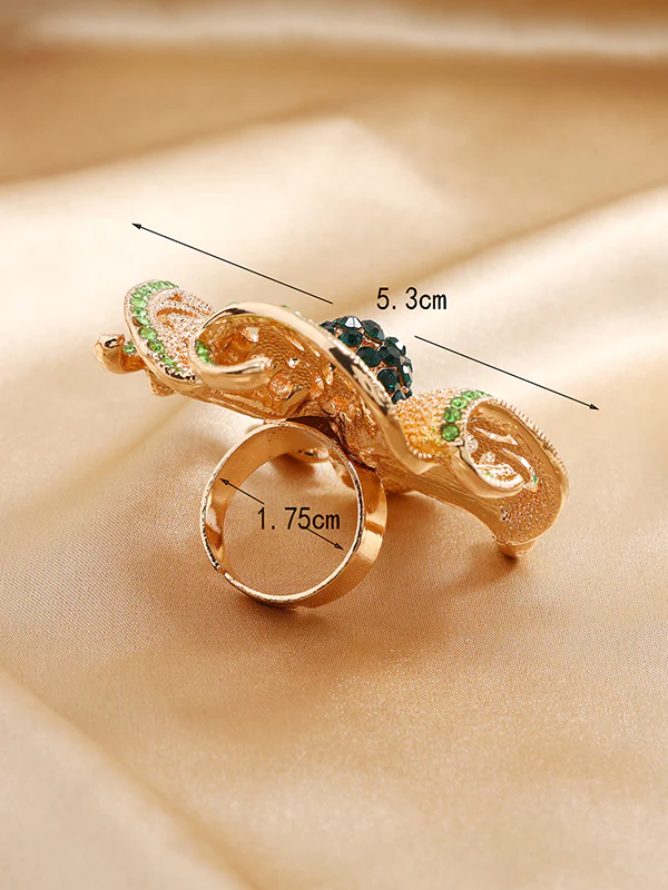 Adjustable Flower Shape Hollow Rhinestone Rings Accessories - Image 15