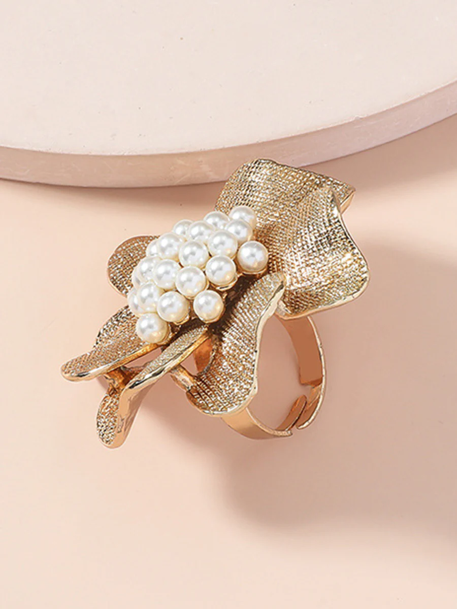 Adjustable Flower Shape Shiny Rings Accessories - Image 3