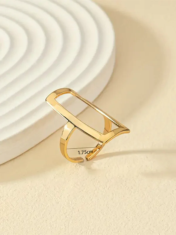 Adjustable Geometric Hollow Rings Accessories - Image 3