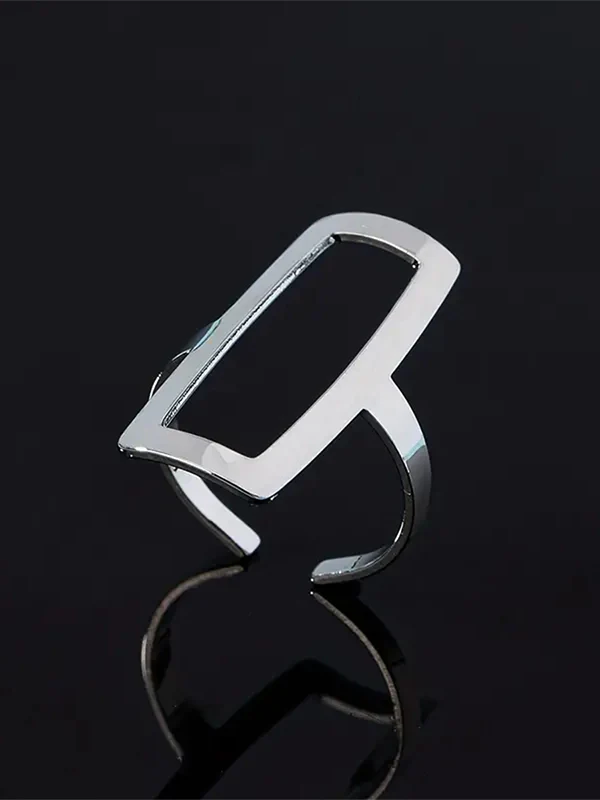 Adjustable Geometric Hollow Rings Accessories - Image 5