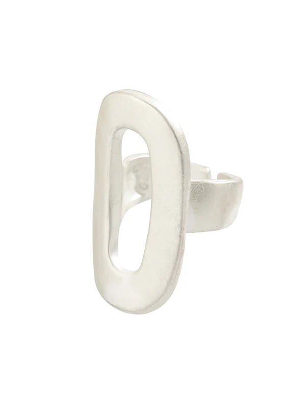 Adjustable Geometric Hollow Solid Color Rings Accessories - Image 6