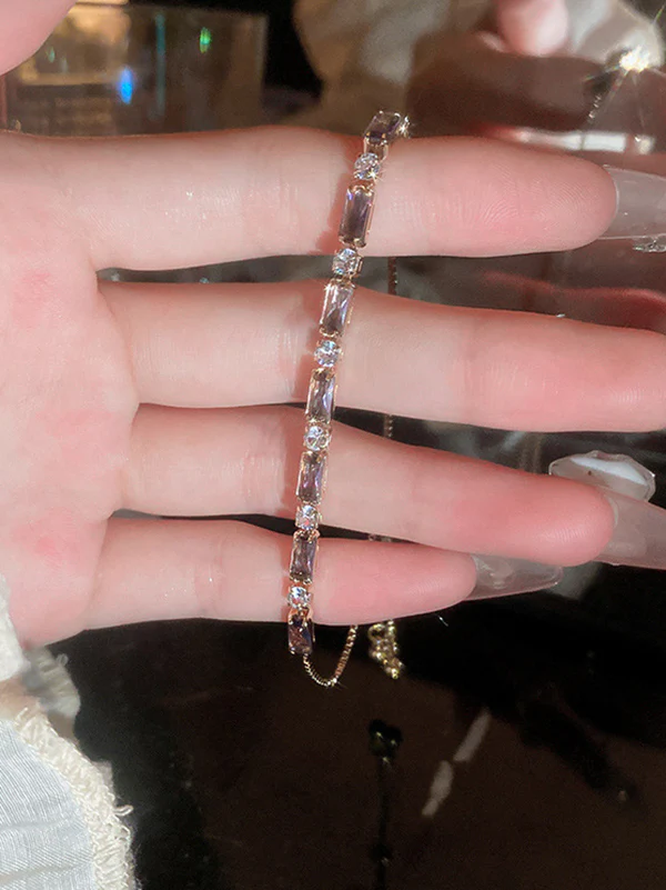 Adjustable Geometric Rhine Stones Shiny Bracelet Accessories - Image 2