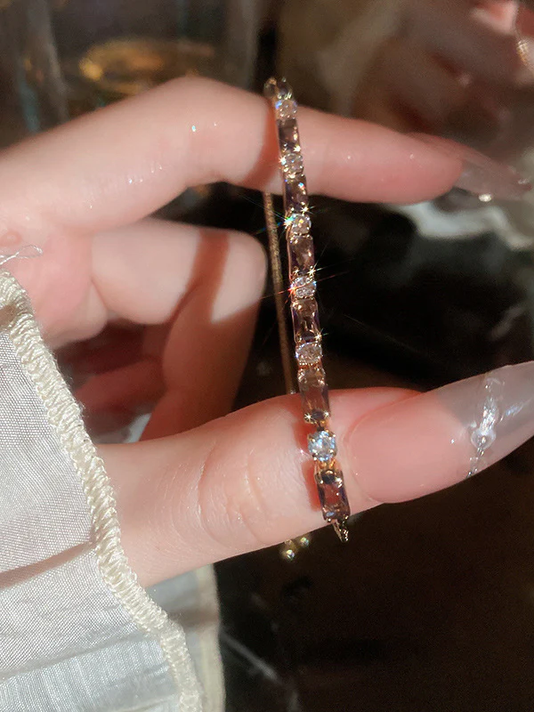 Adjustable Geometric Rhine Stones Shiny Bracelet Accessories - Image 3