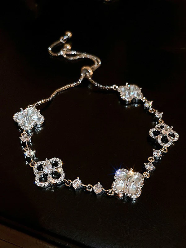 Adjustable Geometric Rhine Stones Shiny Bracelet Accessories - Image 2
