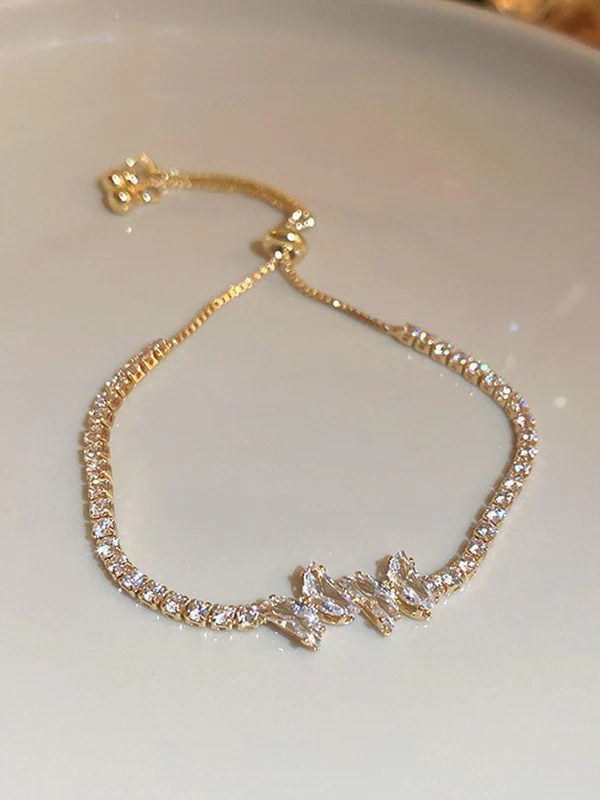 Adjustable Geometric Rhine Stones Shiny Bracelet Accessories - Image 5