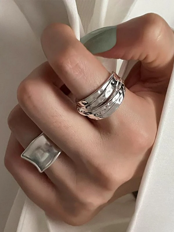 Adjustable Geometric Solid Color Rings Accessories - Image 2