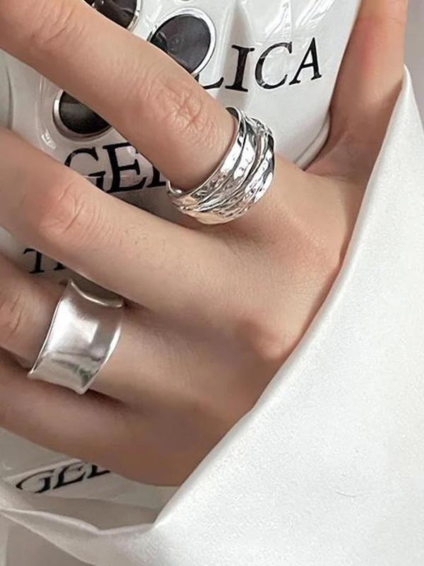 Adjustable Geometric Solid Color Rings Accessories - Image 3