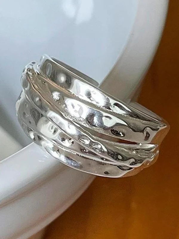 Adjustable Geometric Solid Color Rings Accessories - Image 7