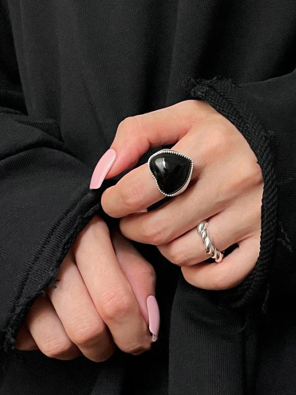 Adjustable Heart Shape Rings Accessories - Image 3