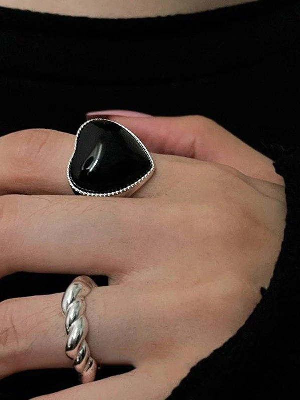 Adjustable Heart Shape Rings Accessories - Image 6