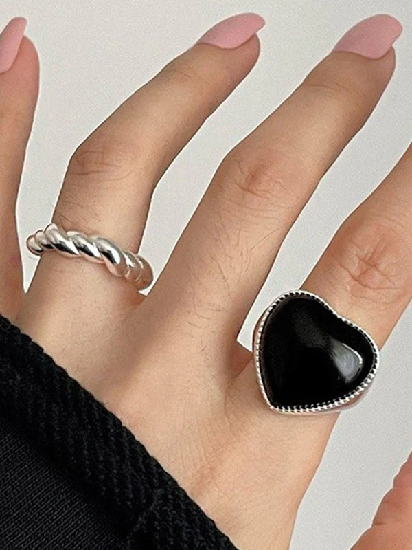 Adjustable Heart Shape Rings Accessories - Image 8