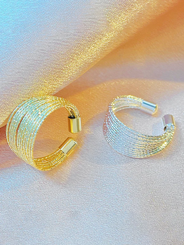 Adjustable Hollow Sequined Solid Color Rings Accessories - Image 10