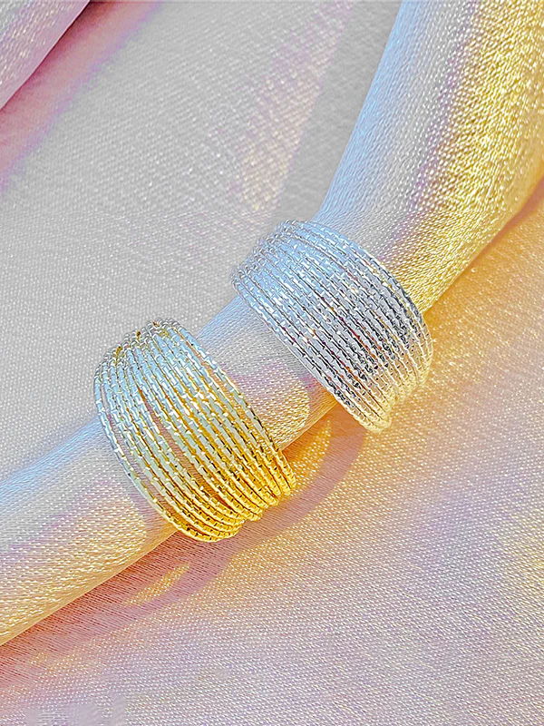 Adjustable Hollow Sequined Solid Color Rings Accessories - Image 11