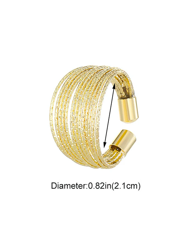 Adjustable Hollow Sequined Solid Color Rings Accessories - Image 14