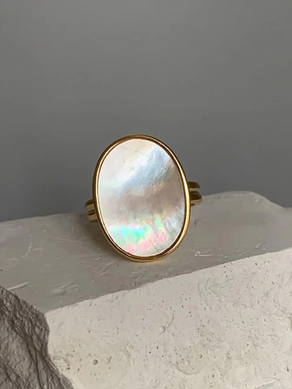 Adjustable Mother-Of-Pearl Geometric Rings Accessories - Image 7